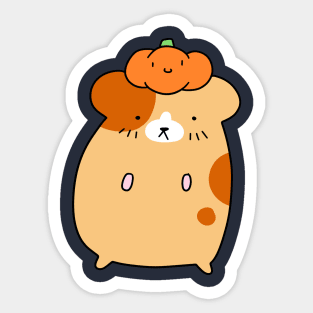 Hamster and Tiny Pumpkin Sticker